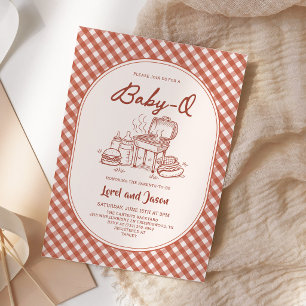 Baby Q BBQ Cookout Couples Baby Shower Invitation