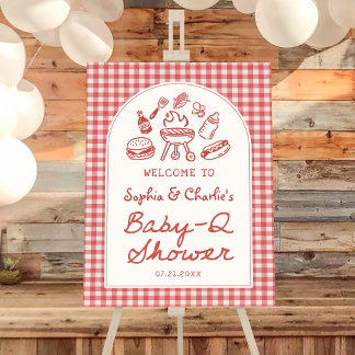 Baby Q BBQ Cookout Couples Baby Shower Welcome Foam Board