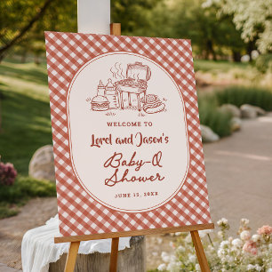 Baby Q BBQ Cookout Couples Baby Shower Welcome Foam Board