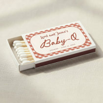 Baby Q BBQ Couples Baby Shower Favor Matchboxes