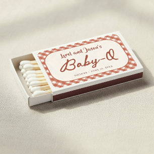 Baby Q BBQ Couples Baby Shower Favor Matchboxes