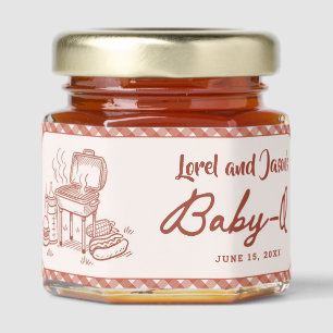 Baby Q BBQ Couples Baby Shower Honey Jar Favors