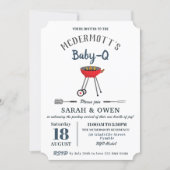 Baby-Q BBQ Party Backyard Barbecue Baby Shower  Invitation (Front)