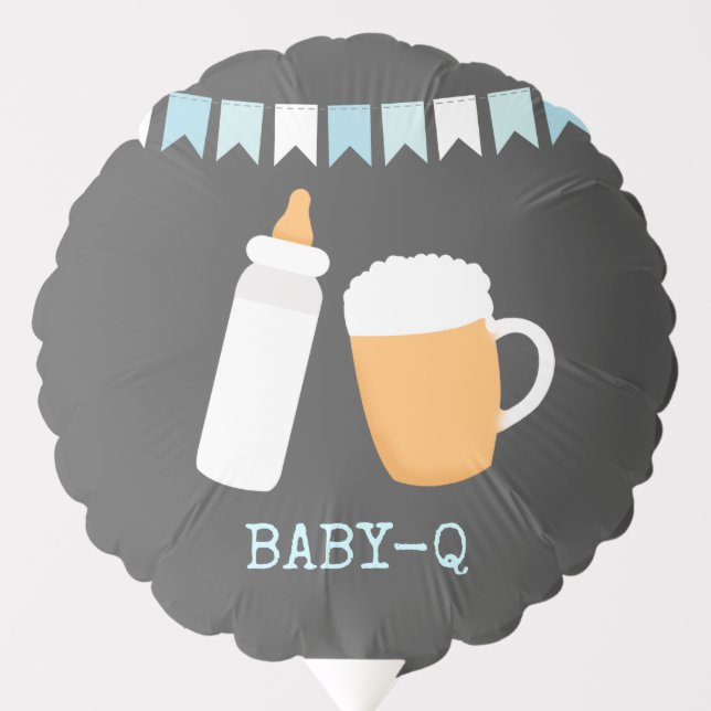 Baby-Q Beer Baby is Brewing Boy Shower Balloon (Front)