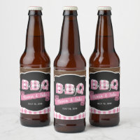 Baby Q Beer Bottle Label - Lt. Pink