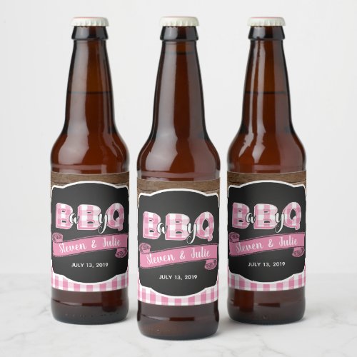 Baby Q Beer Bottle Label _ Lt Pink