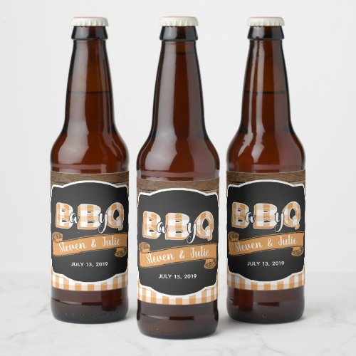 Baby Q Beer Bottle Label _ Orange