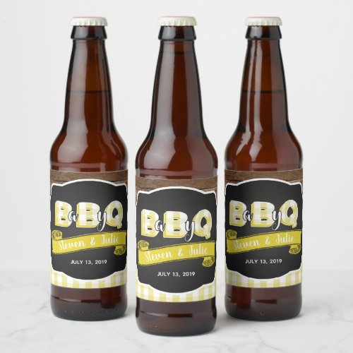 Baby Q Beer Bottle Label _ Yellow