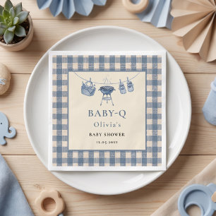 Baby Q Blue Gingham Grill & Clothesline Napkins