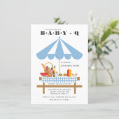 Baby Q Boys Baby Shower  Invitation (Standing Front)