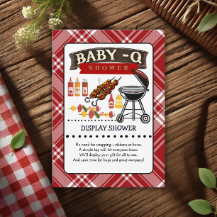 Baby-Q Checkered Red & Black Grill Baby Shower Enclosure Card