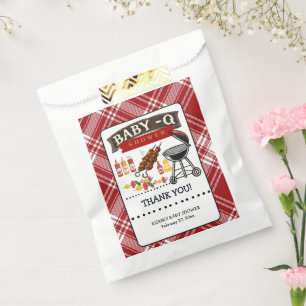 Baby-Q Checkered Red & Black Grill Baby Shower Favor Bag