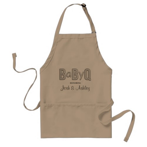 Baby Q Coed BBQ Baby Shower Apron Rustic BabyQ