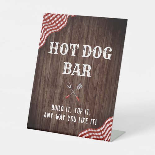 Baby Q Coed Shower BBQ Decorations Hot Dog Bar Ped Pedestal Sign