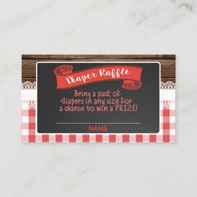 Baby Q Diaper Raffle Card - Red (Front)