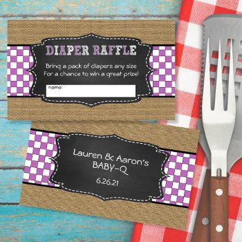 Baby Q Diaper Raffle Ticket Small Quantity Enclosure Card by lemontreecards at Zazzle
