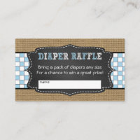 Baby Q Diaper Raffle Tickets / BOY baby shower Enclosure Card