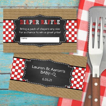 Baby Q Diaper Raffle Tickets / Neutral Baby Shower Enclosure Card by lemontreecards at Zazzle