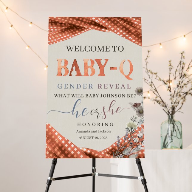 Baby q Gender Reveal Foam Board (In Situ (Stand))