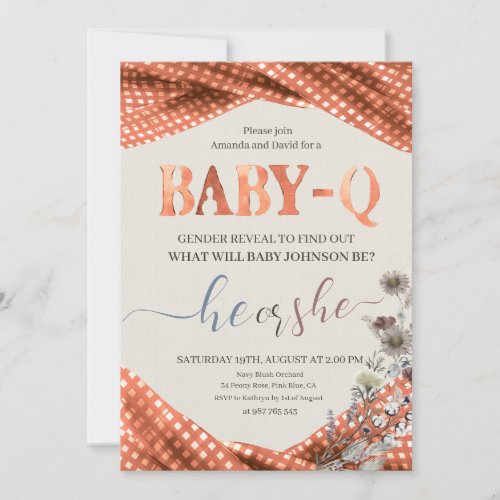 Baby q Gender Reveal Invitation