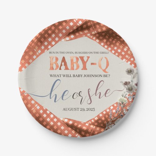 Baby q Gender Reveal Paper Plates