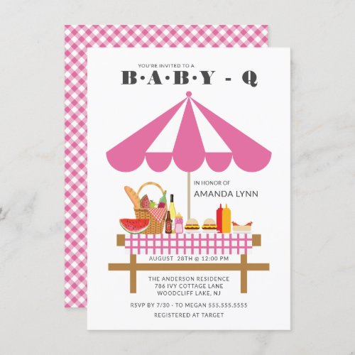 Baby Q Girls Baby Shower  Invitation