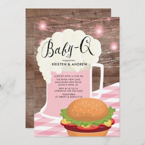 BABY _ Q Girls Baby Shower Invitation