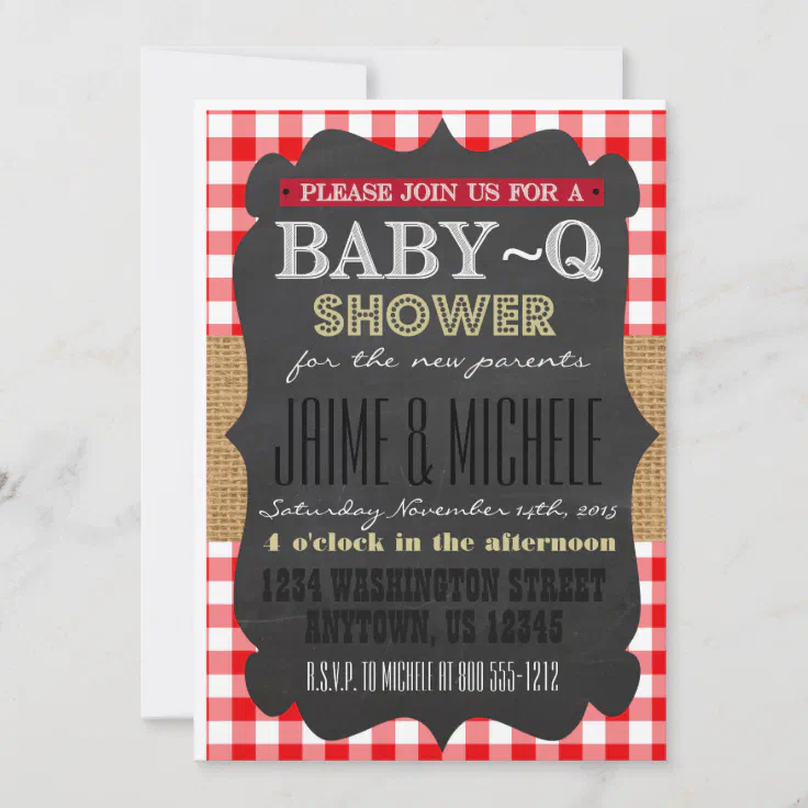 Baby-Q Invitation 5x7 | Zazzle