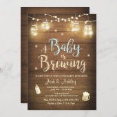 Baby Q invitation Coed BBQ Baby brewing Boy blue (Front/Back)
