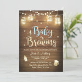 Baby Q invitation Coed BBQ Baby brewing Boy blue (Standing Front)