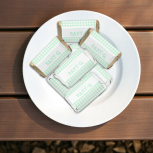 Baby-Q Mint Green Gingham Baby Shower Hershey's Miniatures