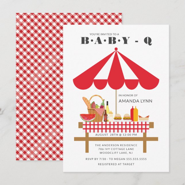 Baby Q Neutral Baby Shower  Invitation (Front/Back)