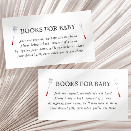 Baby_Q Picnic Backyard Baby Shower Books for Baby Enclosure Card