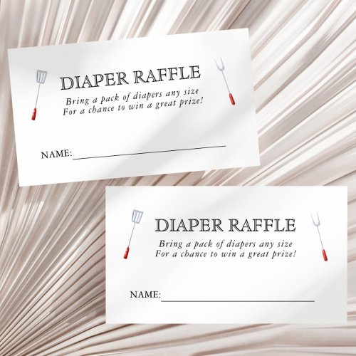 Baby_Q Picnic Backyard Baby Shower Diaper Raffle Enclosure Card