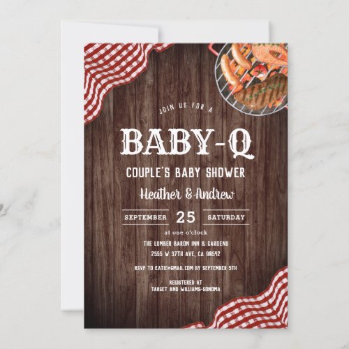 Baby_Q Picnic BBQ Couples Baby Shower Invitation