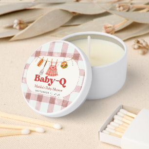 Baby-Q Red Gingham Baby Shower Mini Candle Favors