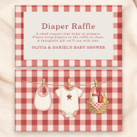 Baby-Q Red Gingham Diaper Raffle Baby Shower
