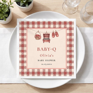 Baby Q Red Gingham Grill Clothesline Table Napkins