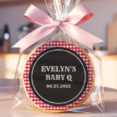 Baby Q Red Gingham Plaid Baby Shower Sugar Cookie