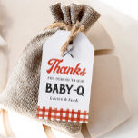 Baby Q Rustic Couples Baby Shower Gift Tags<br><div class="desc">Say thank you to friends and family for attending your baby shower with these rustic 'Baby Q' themed baby shower favor tags.</div>