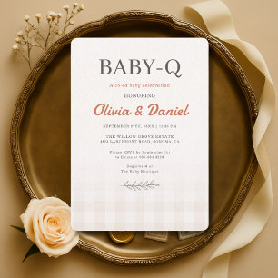 Baby Q Rustic Couples Baby Shower  Invitation