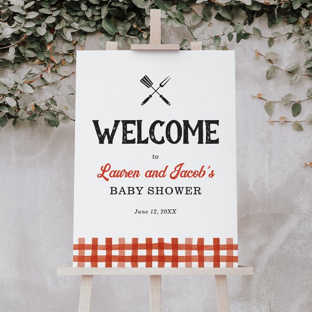 Baby Q Rustic Couples Baby Shower Welcome Sign (Creator Uploaded)