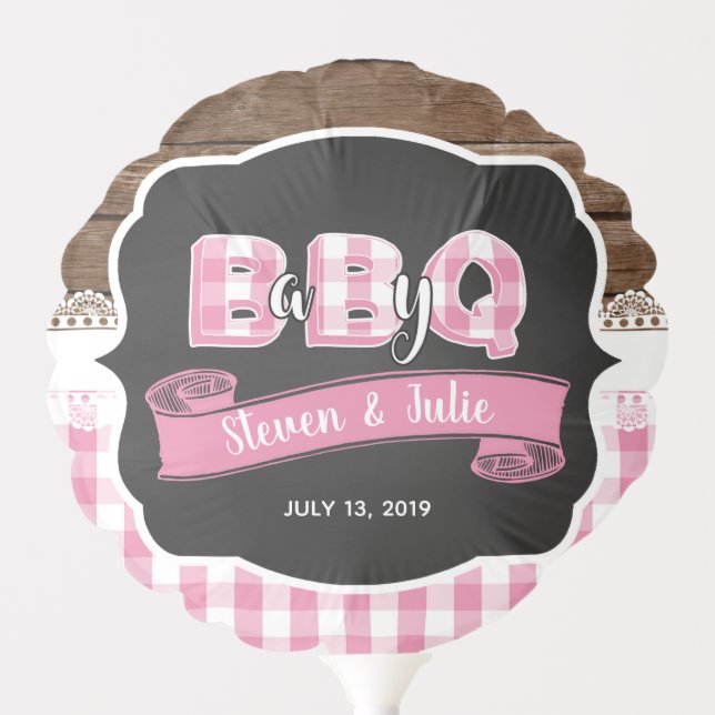 Baby Q Shower Balloon - Light Pink (Front)