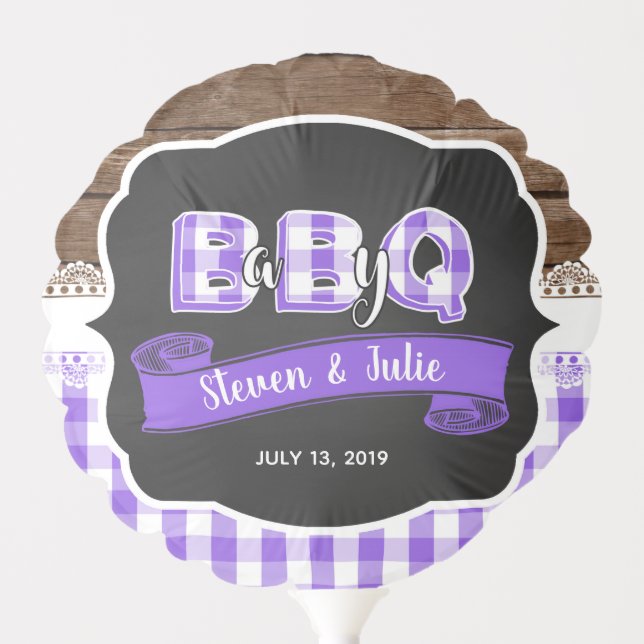Baby Q Shower Balloon - Purple (Front)