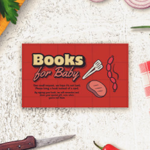Baby-Q Shower - BBQ Books for Baby Enclosure Card