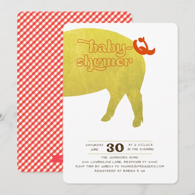 Baby-Q Shower Invitation (Front/Back)