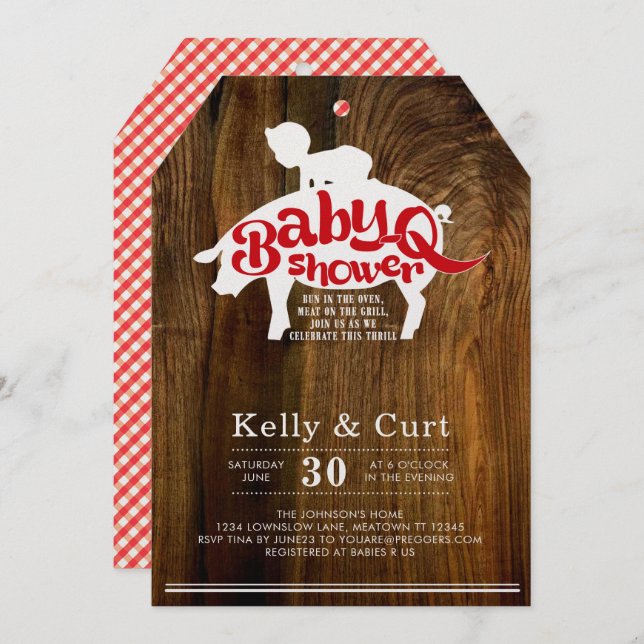 Baby-Q Shower Invitation (Front/Back)