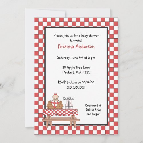 Baby Q Shower Invitation Girl with light skin