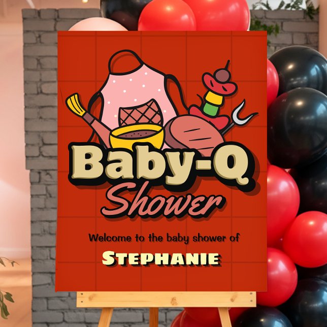 Baby-Q Shower Welcome Sign (Baby-Q Shower Welcome Sign)