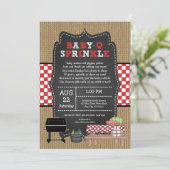 Baby Q Sprinkle, neutral BBQ baby shower Invitation (Standing Front)